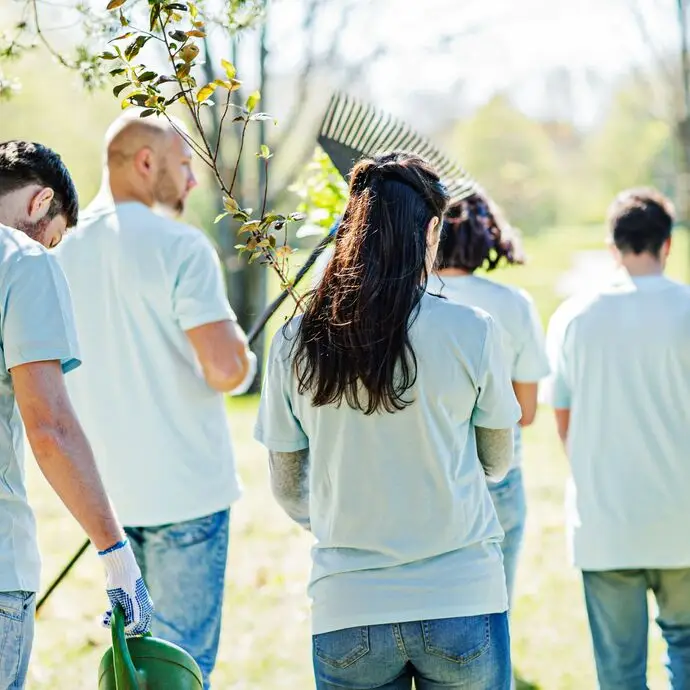 Stock photo of volunteers