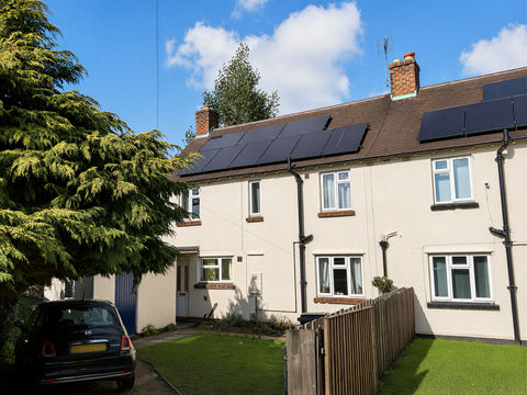 Solar panels on roof