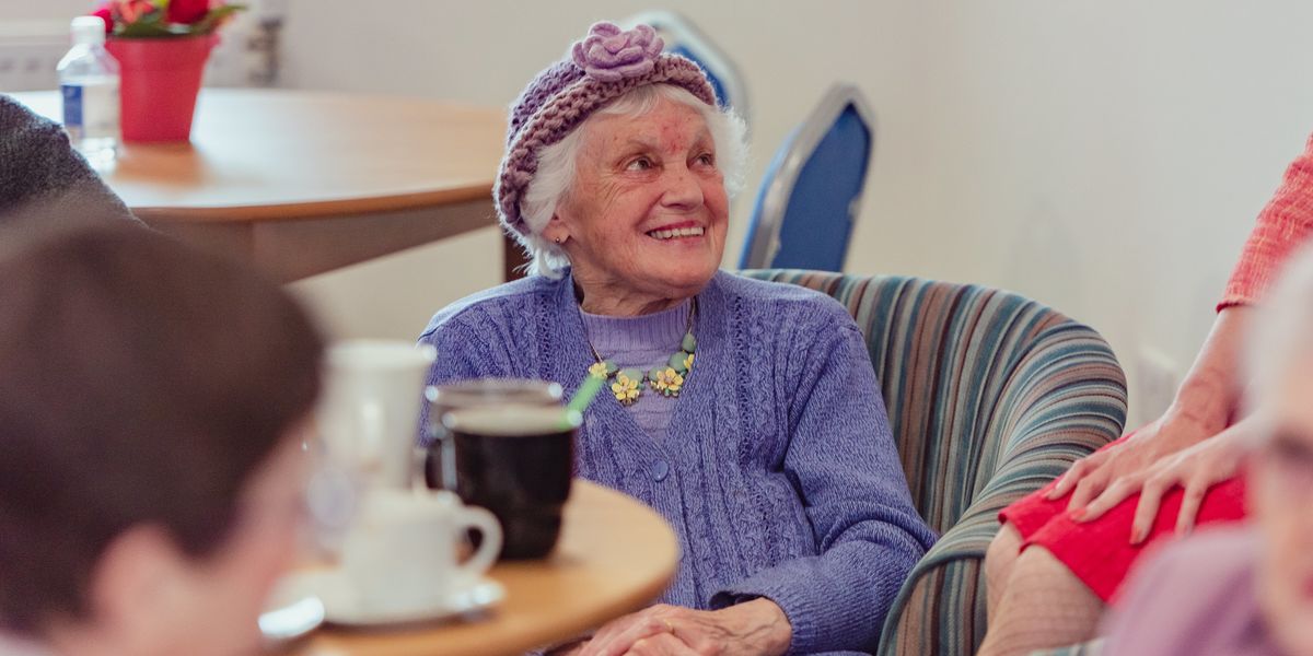 Residents enjoy The Platinum Jubilee celebrations at Westlands Independent Living Centre, Wem, Shropshire