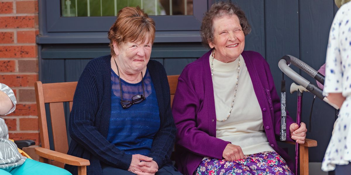 Residents enjoy The Platinum Jubilee celebrations at Westlands Independent Living Centre, Wem, Shropshire