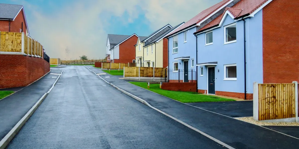 Homes next to a road at Oak Meadow - Bishops Castle 