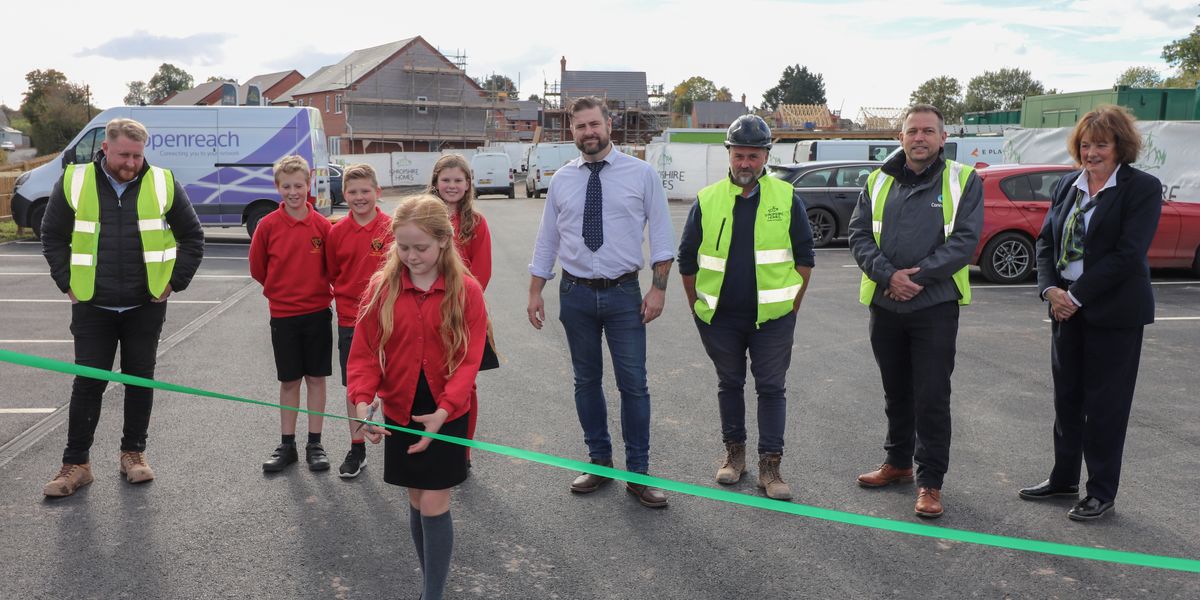 Pupils from Orleton Primary School open the new car park