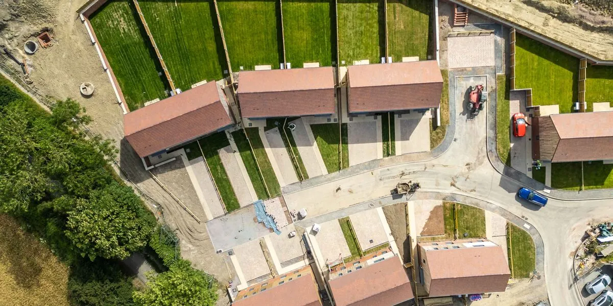 The Much Wenlock development as seen from directly above