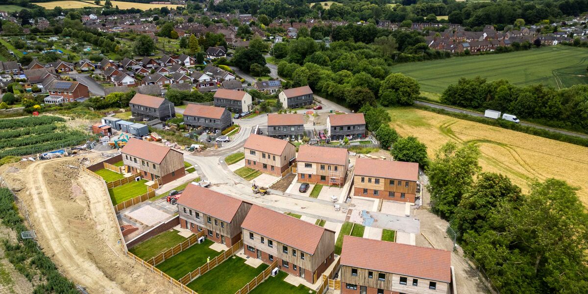 A view of the Much Wenlock development from the air
