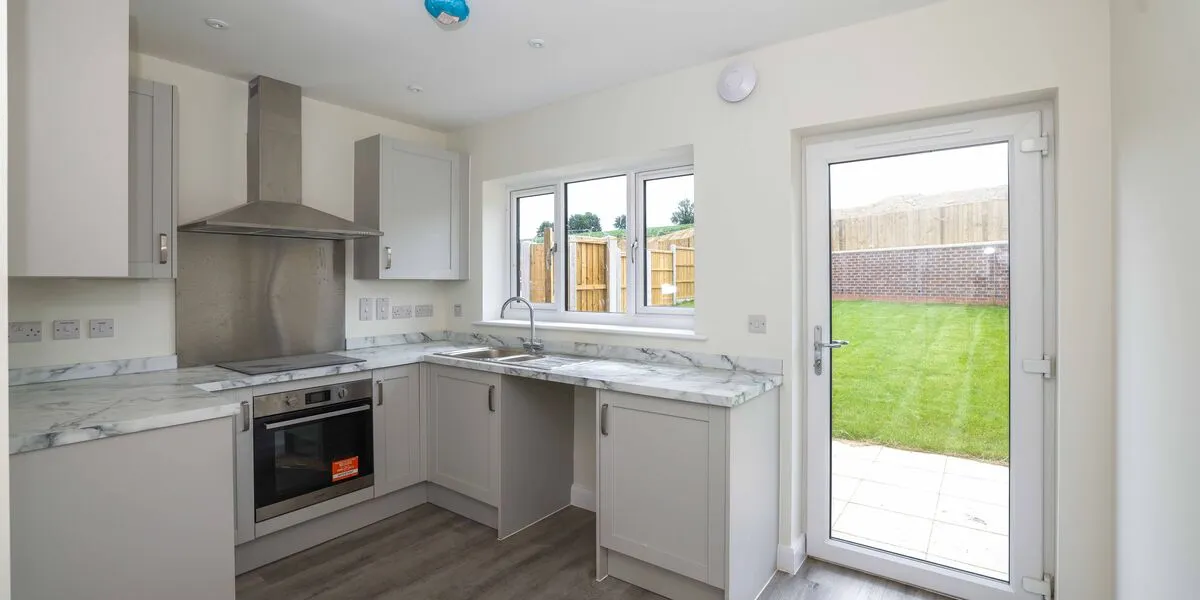 A view of an newly installed kitchen