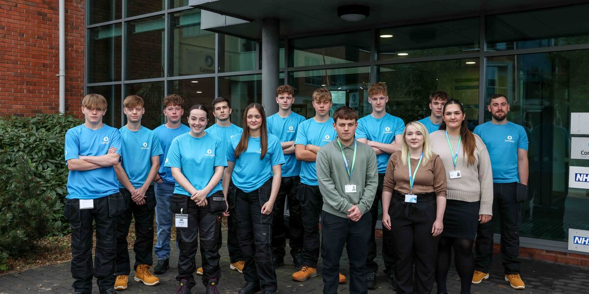 Connexus’ new apprentices outside head office in Craven Arms  