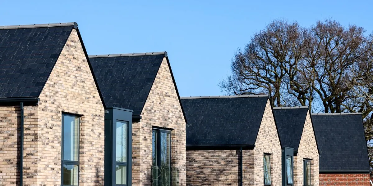 Arty shot of new houses in a row