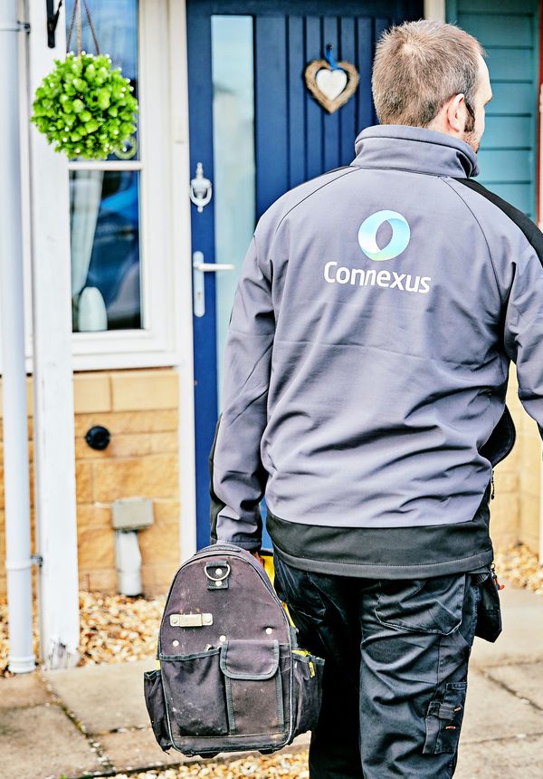 Colleague calling at a home
