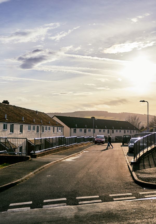 Street of houses in Ludlow, Shropshire