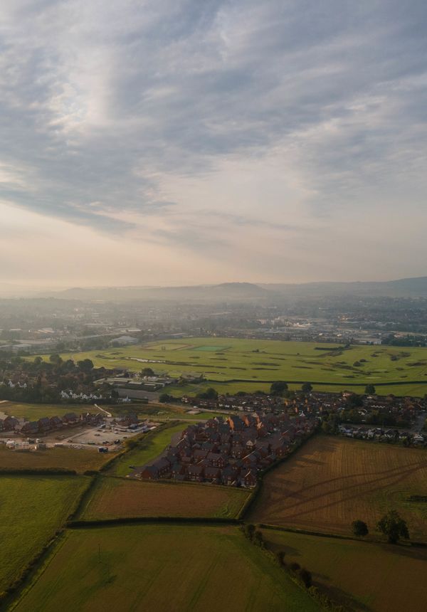 Aerial view across Herefordshire