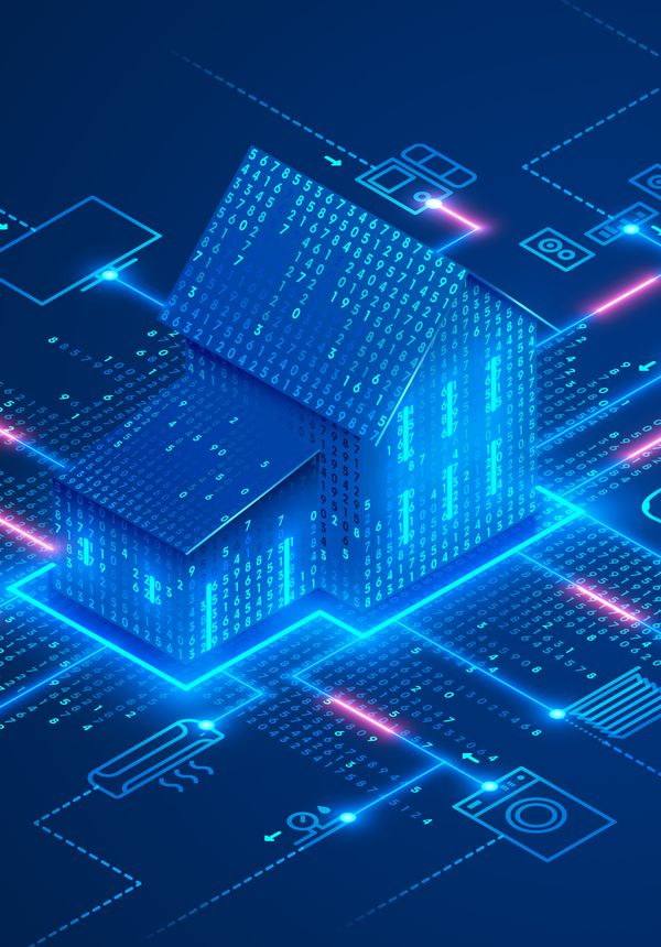 Illustration representing the link between data and housing.