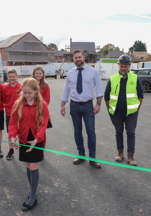 Pupils from Orleton Primary School open the new car park