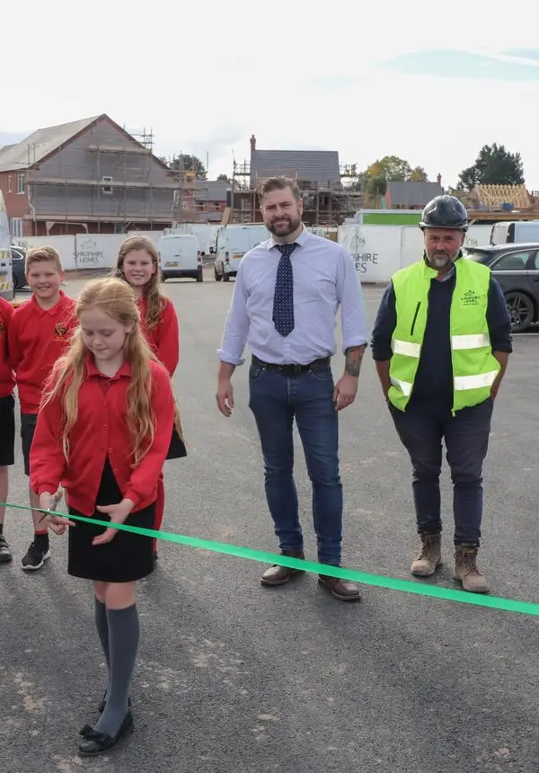 Pupils from Orleton Primary School open the new car park