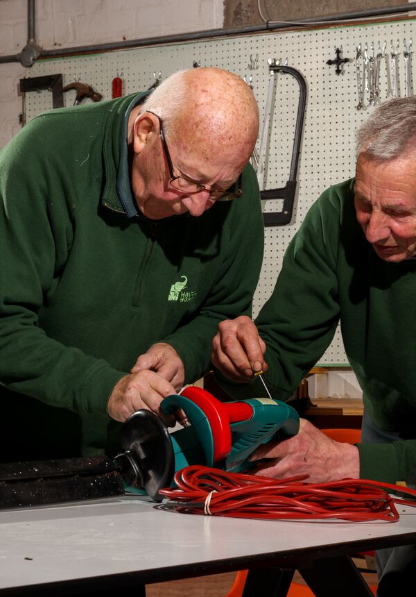 Volunteers in the workshop