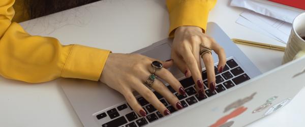 lady at computer learning