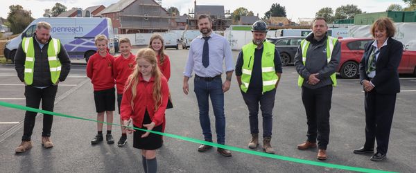 Pupils from Orleton Primary School open the new car park