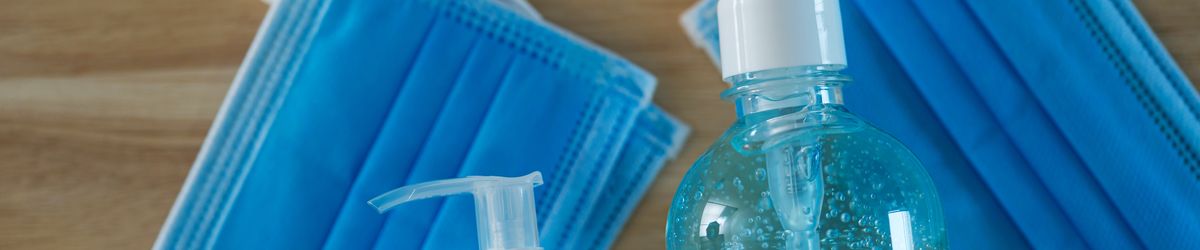 Face coverings and hand sanitiser