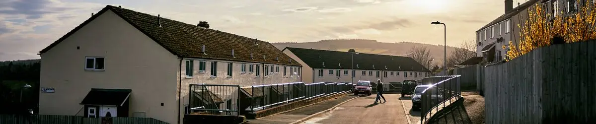 Street of houses in Ludlow, Shropshire