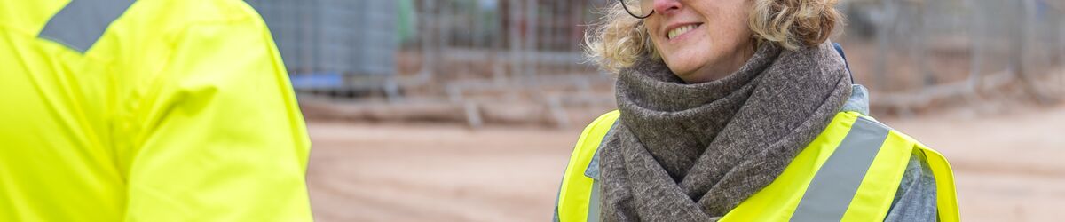Kate Smith, Connexus chief executive visiting a building site last month